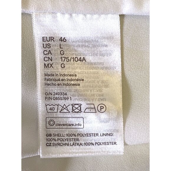 H&M Womens Layered V Neck Blouse Large White All Polyester Size Lg - Picture 5 of 6